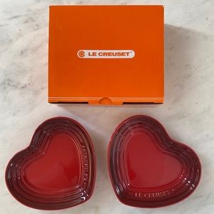 Le Creuset Heart Shaped Saucers in Red